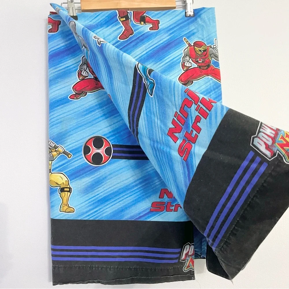 Vintage Power Rangers Ninja Storm Ninja Strike Flat Twin Bed Sheet Kids Clean
